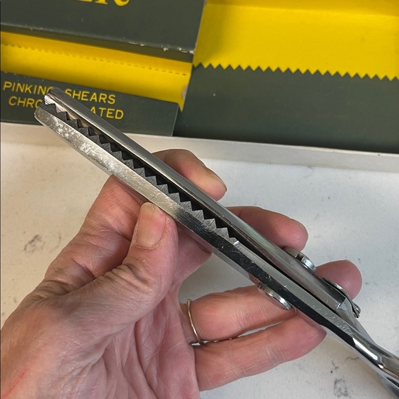 Vintage ELK Chrome Pinking Shears Chrome Plated Model “A” Size 9” - Picture 7 of 16